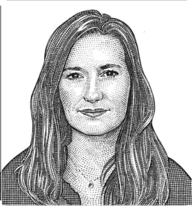 Wall Street Journal stipple portrait Michelle Richmond