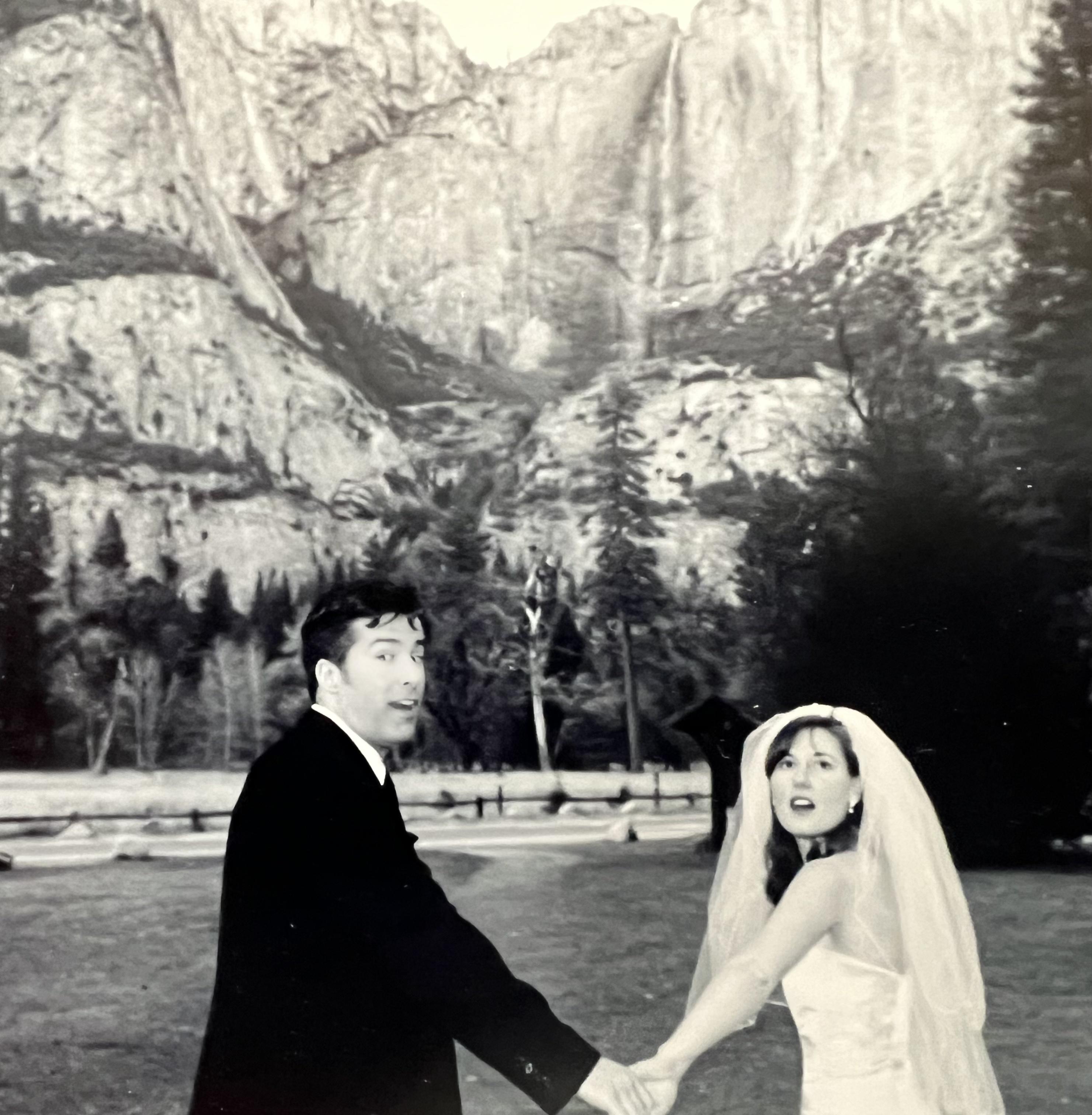 the author's wedding photo in Yosemite